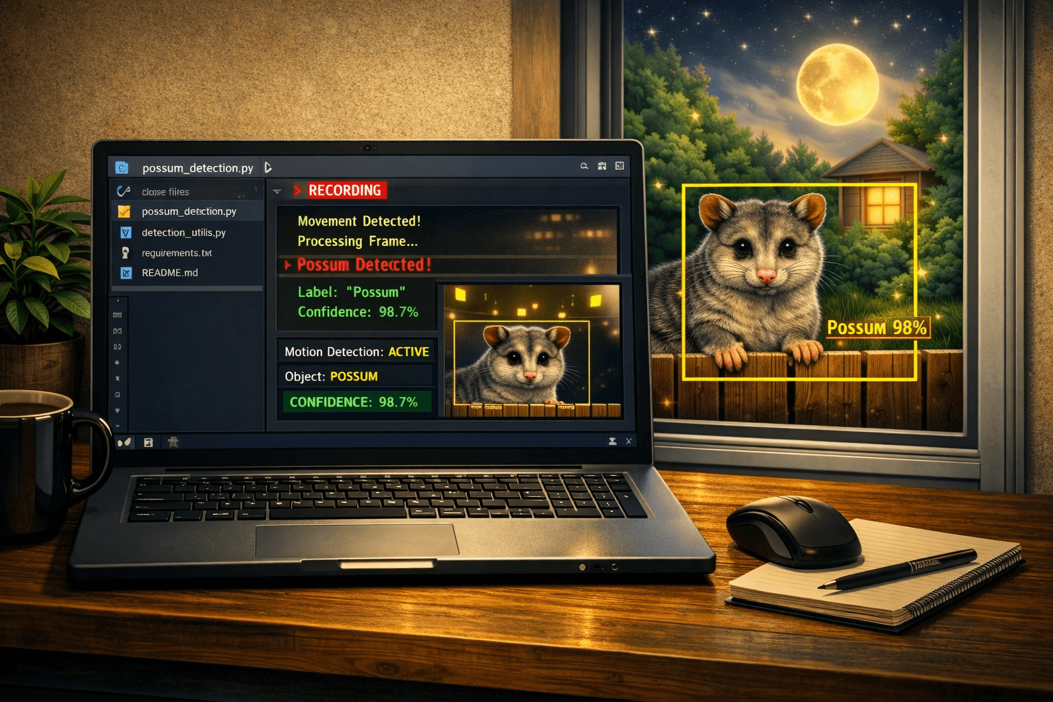 Possum detection system visualization